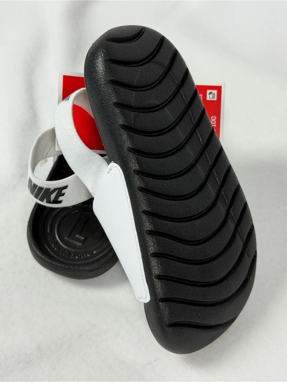 New Nike Kawa Slide (TD) Toddler Sandals - White/Black Size 8c